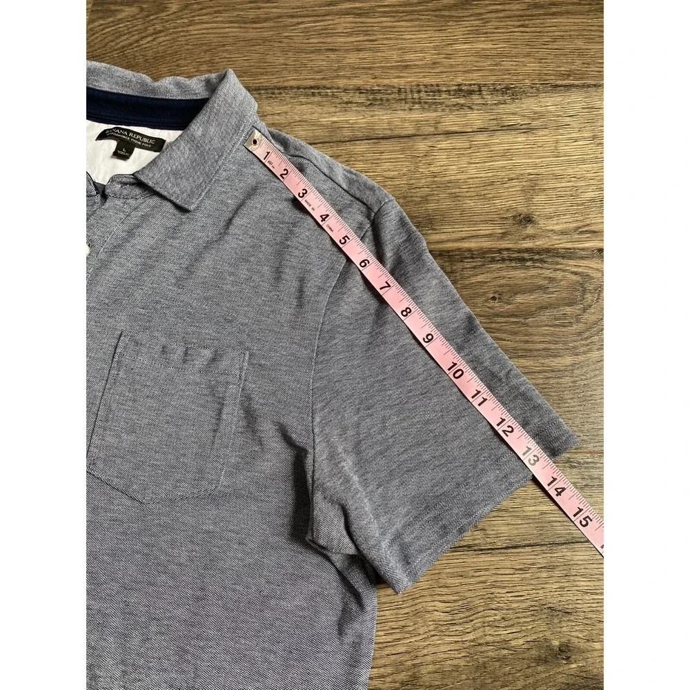 EUC Mens Banana Republic performance pique polo short sleeve stretch size L